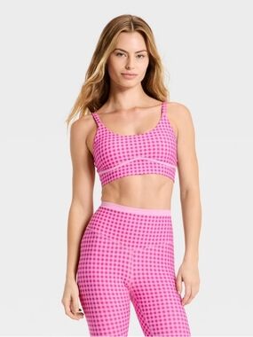 Women's Piped Sports Bra - JoyLab' Pink L